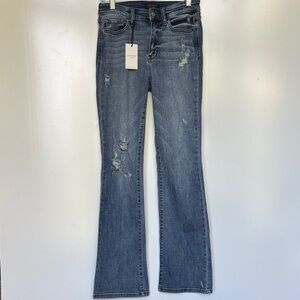 NWT Judy Blue Distressed Bootcut Jeans